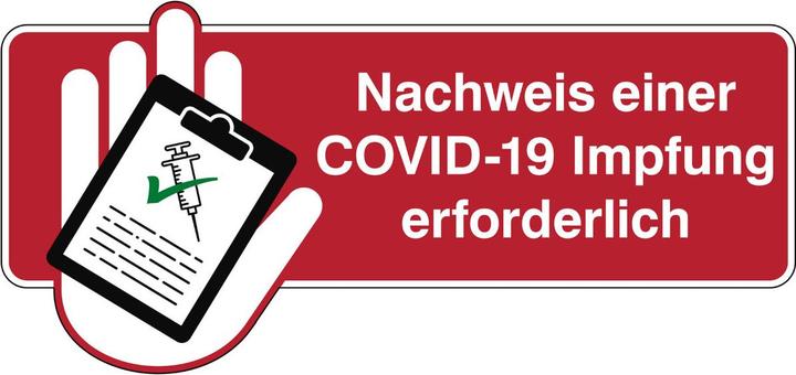 Produktbild Brady Nachweis einer COVID-19 Impfung erforderlich