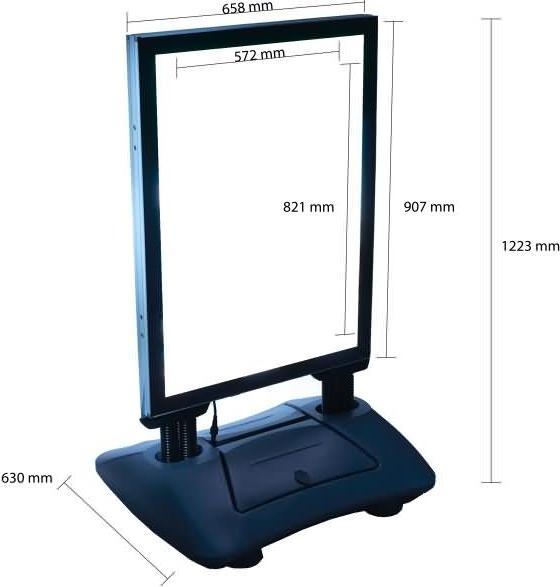 Productafbeelding Update Displays Klantenstopper WindPro LED zilver DIN A1 2 vakken (A1)