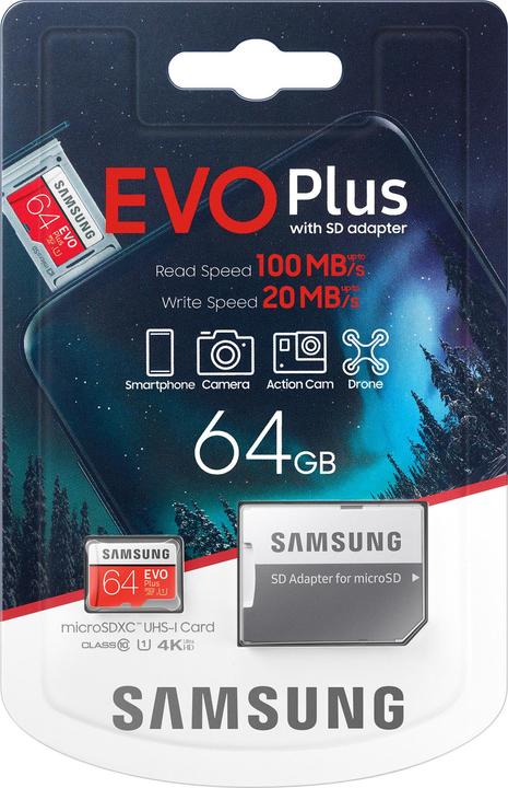 Produktbild Samsung Evo+ (64 GB, microSDXC, U1, UHS-I)