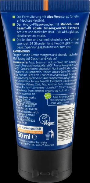 Actual product image dm alverde MEN Hydro Nature Moisturizing Cream Organic Aloe Vera (7 ml, 24h cream)