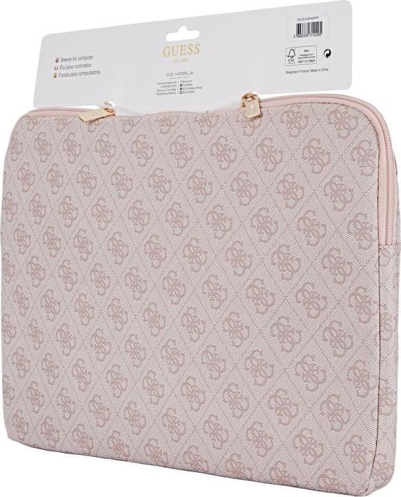 Produktbild Guess Bag Sleeve 14" 4G Zipper Pocket Triangle Logo pink (14")