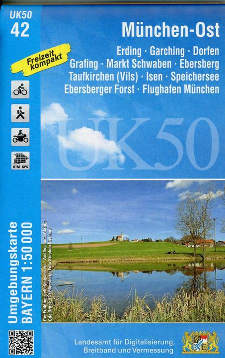Actual product image Topographical map of Bavaria Munich-East
