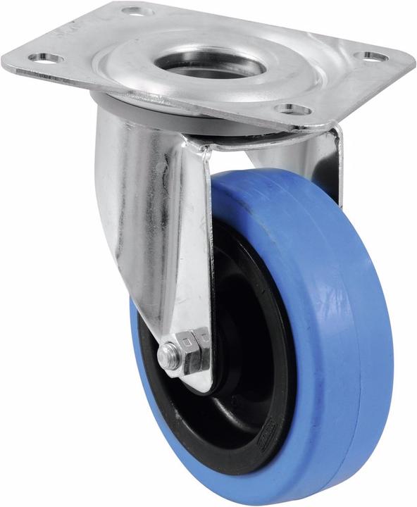 Actual product image Roadinger Swivel castor 100mm BLUE WHEEL light blue
