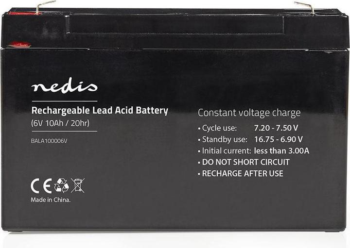 Produktbild Nedis Wiederaufladbarer Wartungsfreie Blei-Akku - Spannung: 6 V - Akku-Kapazität: 10000 mAh - 151 (6 V, 10000 Ah)