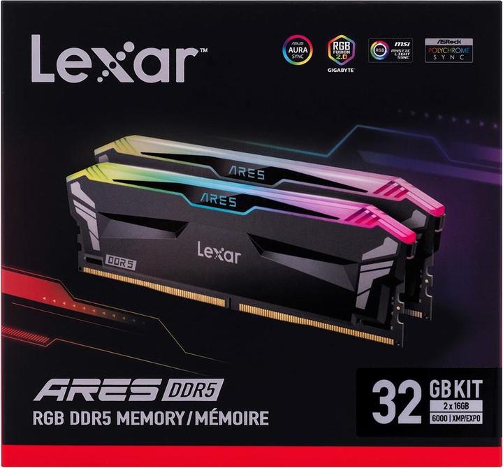 Actual product image Lexar Ares RGB (2 x 16GB, 6000 MHz, DDR5 RAM, DIMM)