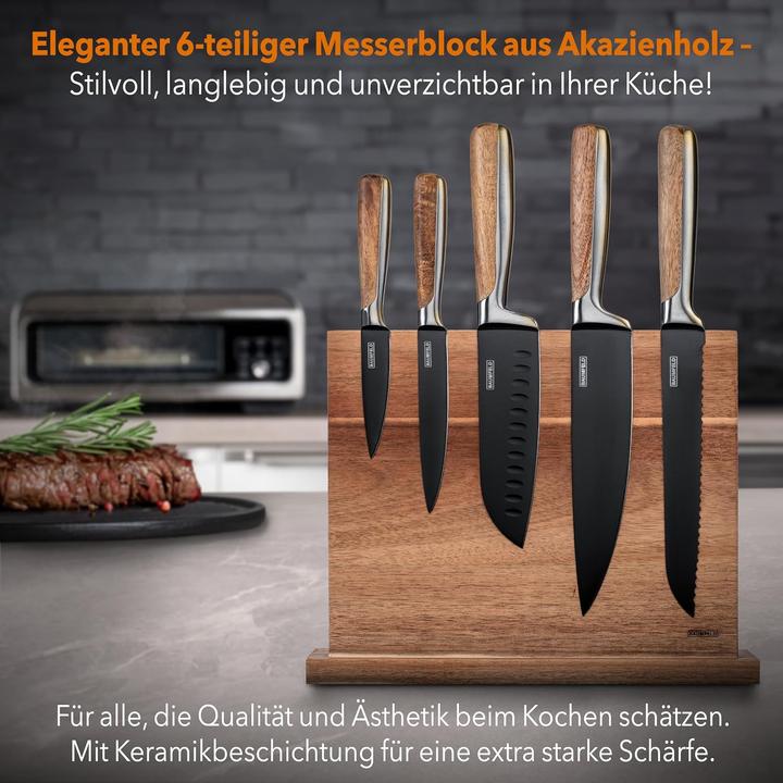Actual product image Baumfeld 6-piece magnetic knife block set