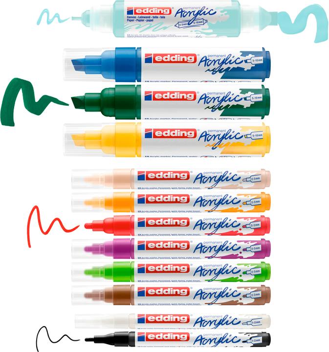Actual product image Edding Acrylic marker starter set 12 pieces (Multicoloured, 10 mm, 12 x)