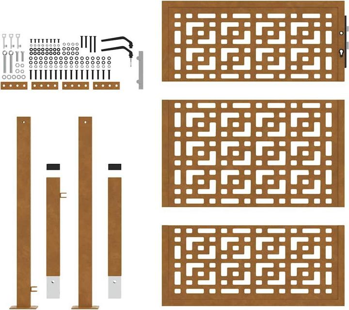 Produktbild VidaXL Gartentor 105x130 cm Wetterfester Stahl Kreuz-Design Zauntor