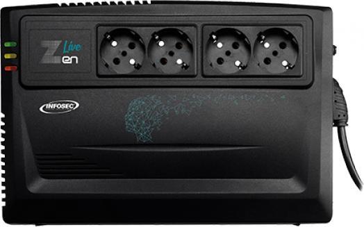 Actual product image Infosec compatible ZEN LIVE 1000 (1000 VA, 600 W, Line-interactive UPS)