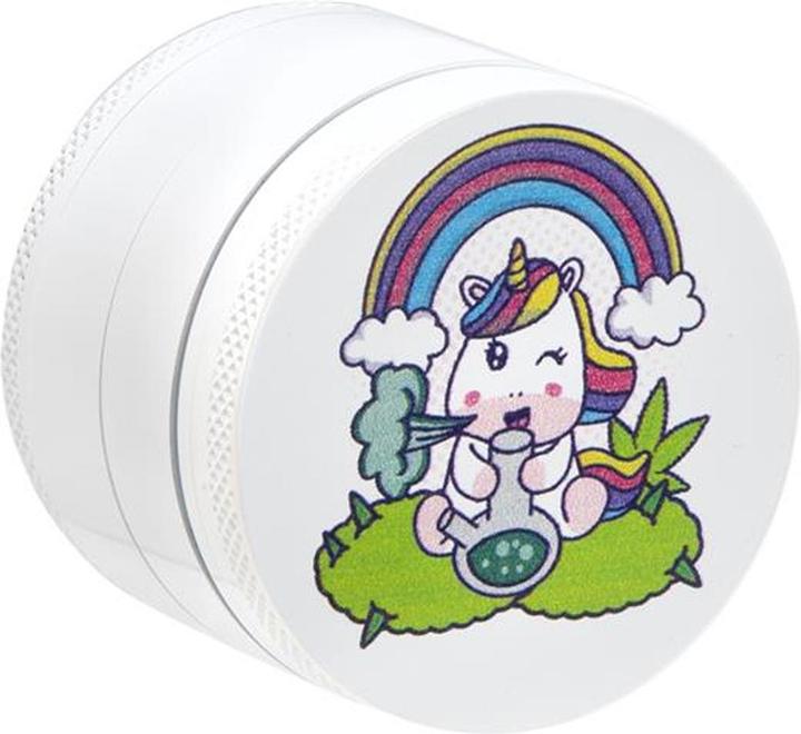 Image du produit V Syndicate Europe CNC Grinder White Unicorn Bong 4 Parts 50mm