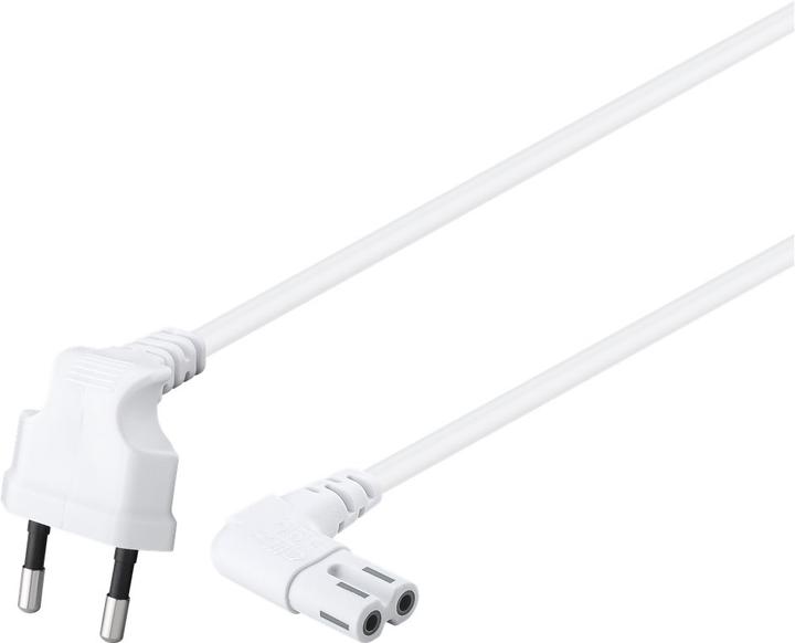 Produktbild Goobay Euro Anschlusskabel beidseitig abgewinkelt, 1 m, Weiss (1 m)