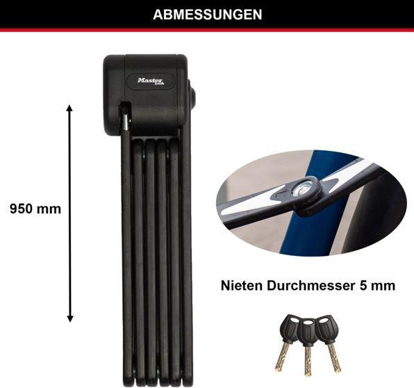 Actual product image Master Lock Folding lock (VdS) with key 8333EURDPRO (95 cm)
