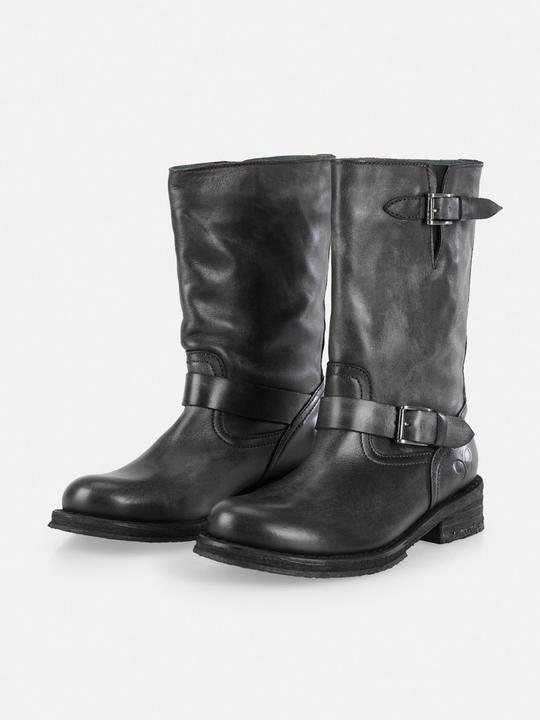 Immagine prodotto Felmini COOPER E034 Stivali biker in pelle nera con finitura vintage lavata a mano, morbida pelle e colore (37)