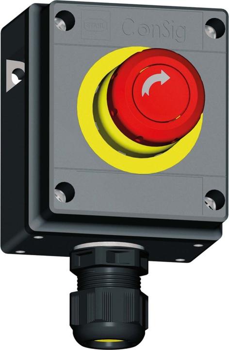 Actual product image Stahl Mushroom stay-put button Oe/S emergency stop 130679Switching contacts