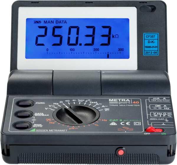 1 Multimeter 4 -stellig 2 1,5V Batterien 1 Sicherheitskabelset KS17-2 1 Tragriemen 1 Kurzbedienungsanleitung 1 DAkkS-Kalibrierschein
