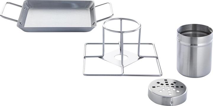 Actual product image All'Grill 4-piece stainless steel chicken holder