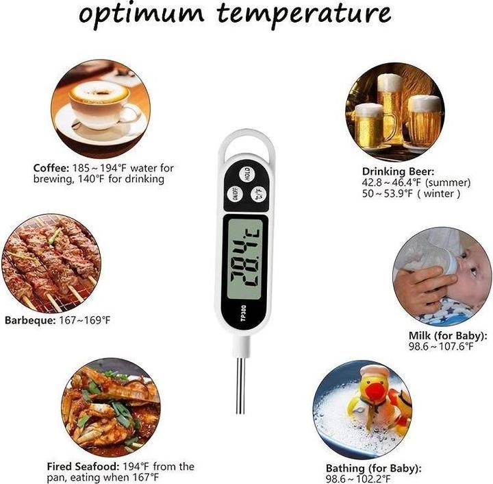 Produktbild PhoneLook Elektronischer Fleisch- und Lebensmittel Thermometer mit LCD-Anzeige