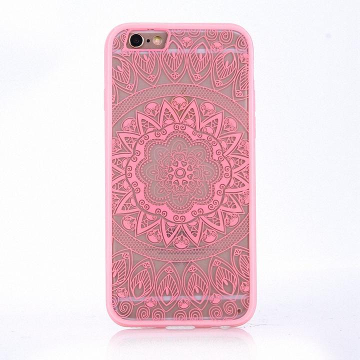 Produktbild König Design Apple iPhone 7 Plus Handy Hülle Mandala Case Schutzhülle Motiv Kreis Rosa Neu (Apple iPhone 7 Plus)