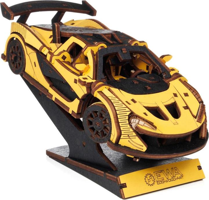 Produktbild Eco Wood Art 3D Holz Modellbausatz - Racing Car - Gelb (237 Teile)