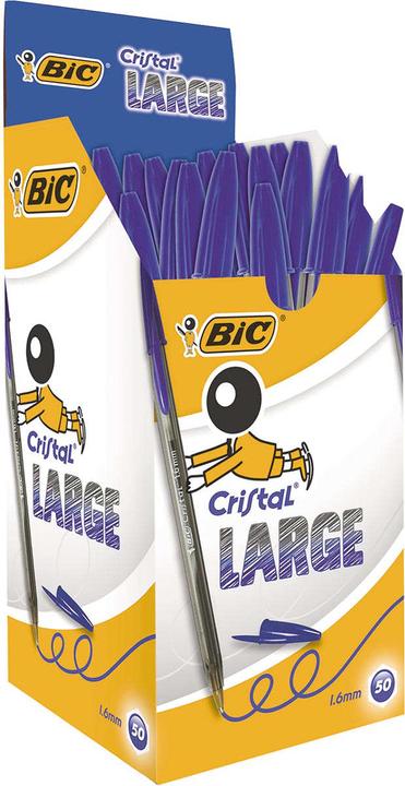 Immagine prodotto Bic Biro Cristal Large, colore linea: blu (Blu, 50 x)