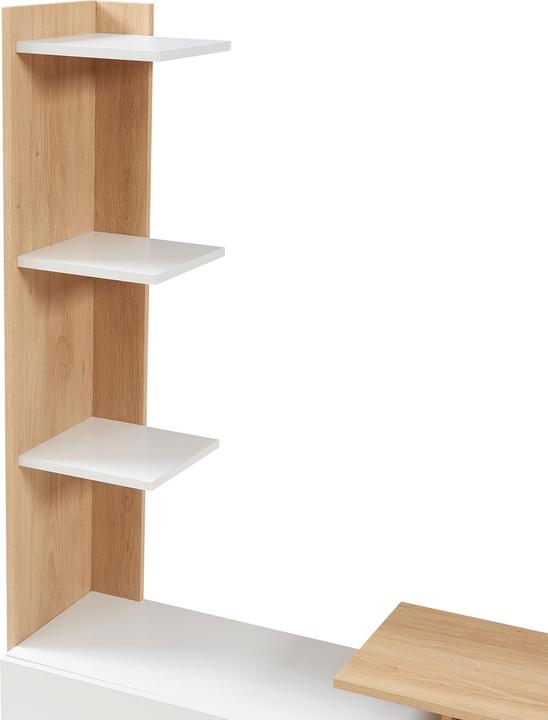 Produktbild En.Casa Fernsehschrank Rauki 233x31x141 cm Weiss/Eicheoptik