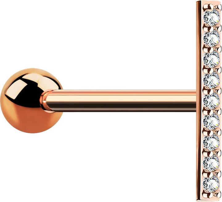 Immagine prodotto Star Piercing Micro Barbell rosegold Balken mit Kristall (Ottone, Acciaio chirurgico 316L)