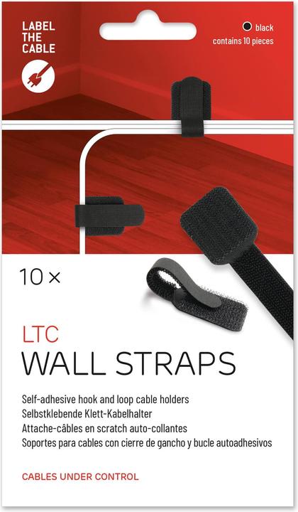 Image du produit Label-the-cable LTC Wall Velcro Cable Ties, pack of 10 (Serre-câbles en plastique, 90 mm, 10 pcs)