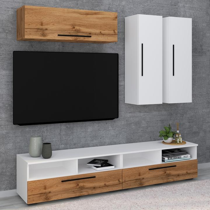 Image du produit VCM TV Lowboard Armoire de télévision Meuble de rangement Salon Meuble annexe Arila XL (190 x 40 x 200 cm)