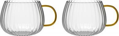 Actual product image Vialli Design Tulip Set bestehend aus zwei Gläsern mit gelbem Henkel 350ml