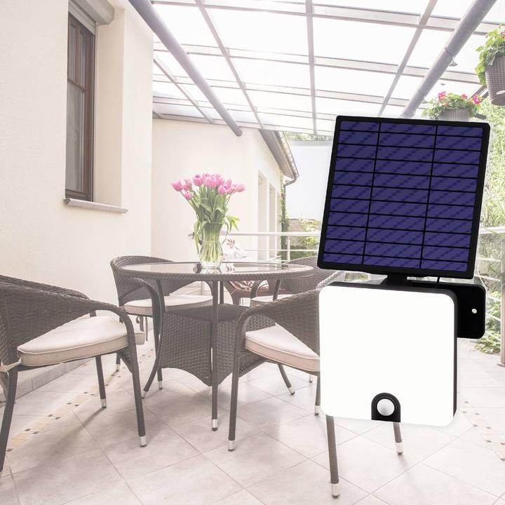 Actual product image Müller Licht Müller-Licht Solata 21600068 LED-Aussenstrahler, Solar-Aussenwandleuchte 12 W Kal (800 lm, IP44)