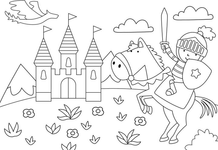 Actual product image Colourful tracing paper colouring fun - knights, dragons and castles