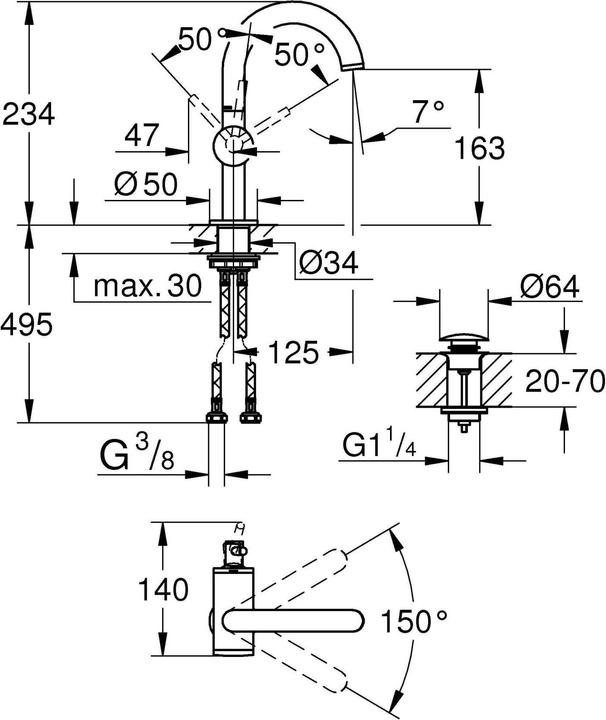Actual product image Grohe Atrio single-lever basin mixer M-Size