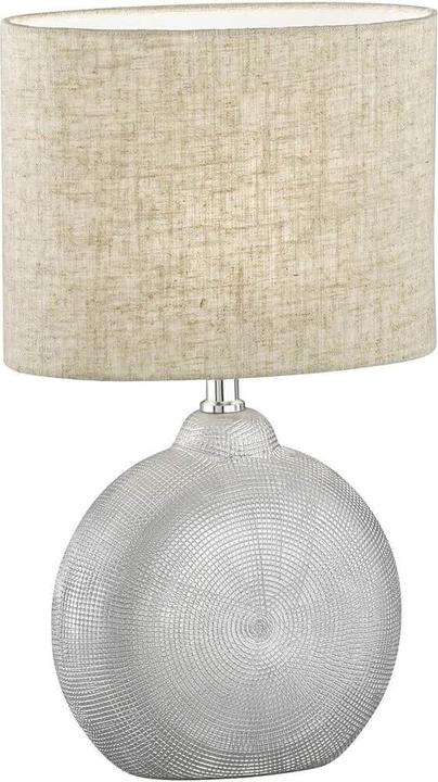 Produktbild Fischer & Honsel Honsel Foro Tischleuchte E14 Stoffschirm sandfarben Leinen, weiss silber 50469 (E14)