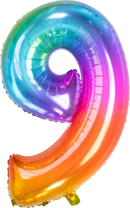 Folienballon Yummy Gummy Rainbow Zahl 9 (1 x)