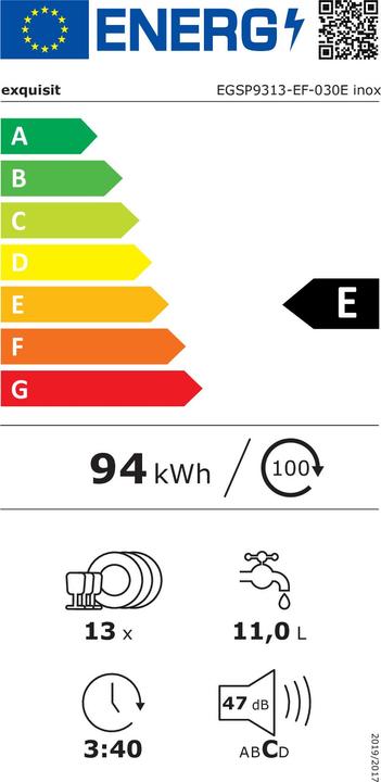 Energie-Label Exquisit EGSP 9313 EF 030E edelstahl