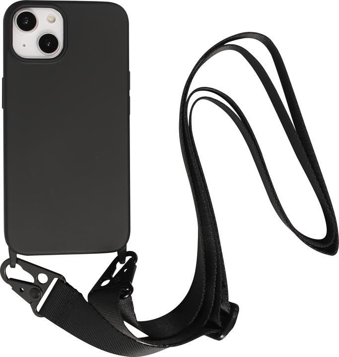 Actual product image PhoneLook Coque Silicone mat avec lanière et mousqueton en fer (Apple iPhone 14)