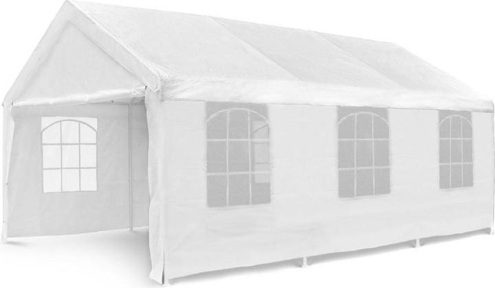 VCM Hochwertiges Festzelt Partyzelt Bierzelt Gartenzelt Pavillon weiss 4x6 m PE Stahl (600 cm, 600 cm)