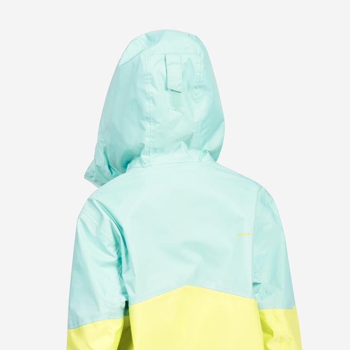 Tribord Kids’ waterproof sailing jacket - Sailing 100 rain jacket blue lemon yellow