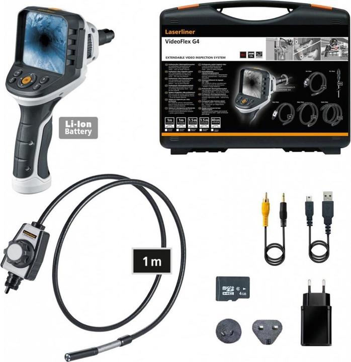 Laserliner Endoscope Professional video inspection system with mechanically adjustable camera head