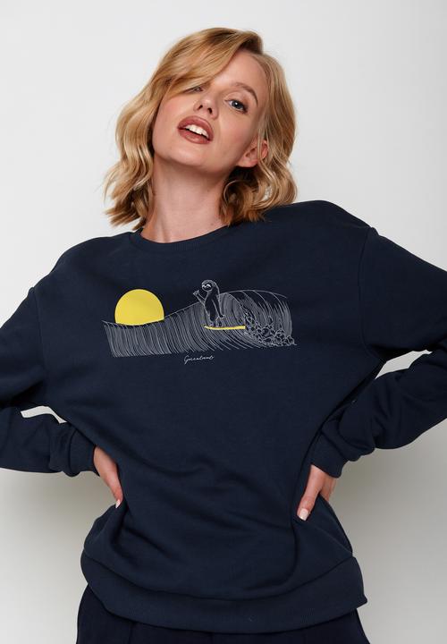 Actual product image Greenbomb Women's Animal Sloth Waves Canty Pullover (S)