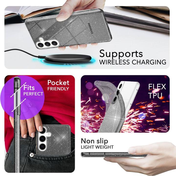 Produktbild Nalia Klare Glitzer Silikon Hülle (Samsung Galaxy S24+)