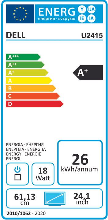 Energy Label Dell UltraSharp U2415 (1920 x 1200 pixels, 24.10")
