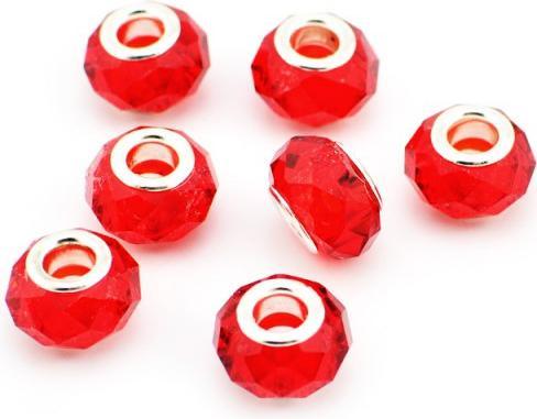 Hermex Bead versilbert 925 - Silbrig Rot (Silber 925, Acrylglas)