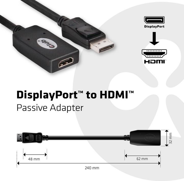 Actual product image Club 3D DP zu (HDMI, 15 cm)