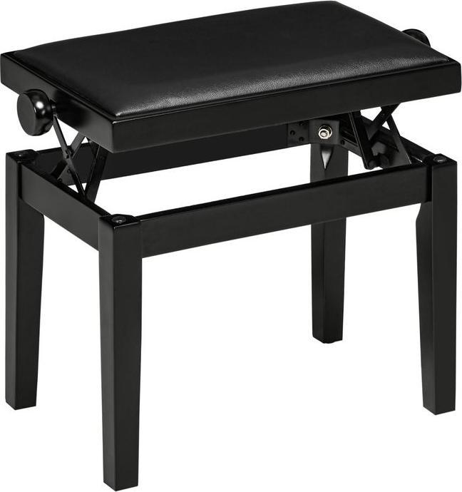 Produktbild Swisshandel24 Klavierbank, Pianostuhl, höhenverstellbar, eleganter Hochglanz, Kunstleder+Kautschukholz, schwarz, 6