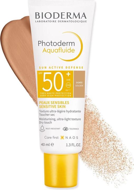 Actual product image Bioderma Photoderm Aquafluide SPF50+ doré (Sun cream face, SPF 50, 40 ml)