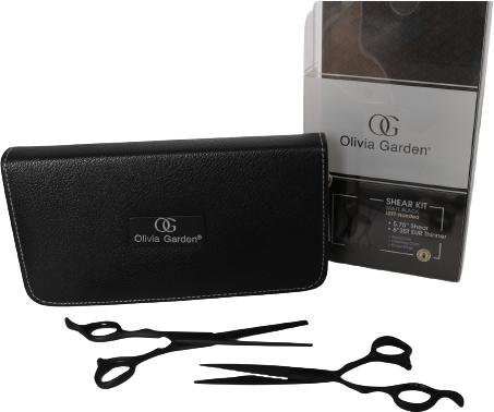 Olivia Garden SilkCut Pro Shear Kit Matt Black LEFT-Handed (14.61 cm)