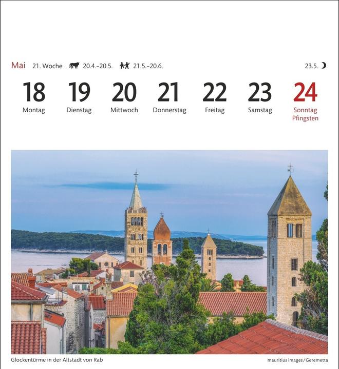 Produktbild Harenberg Kroatien Sehnsuchtskalender 2026 - Wochenkalender mit 53 Postkarten (Deutsch)
