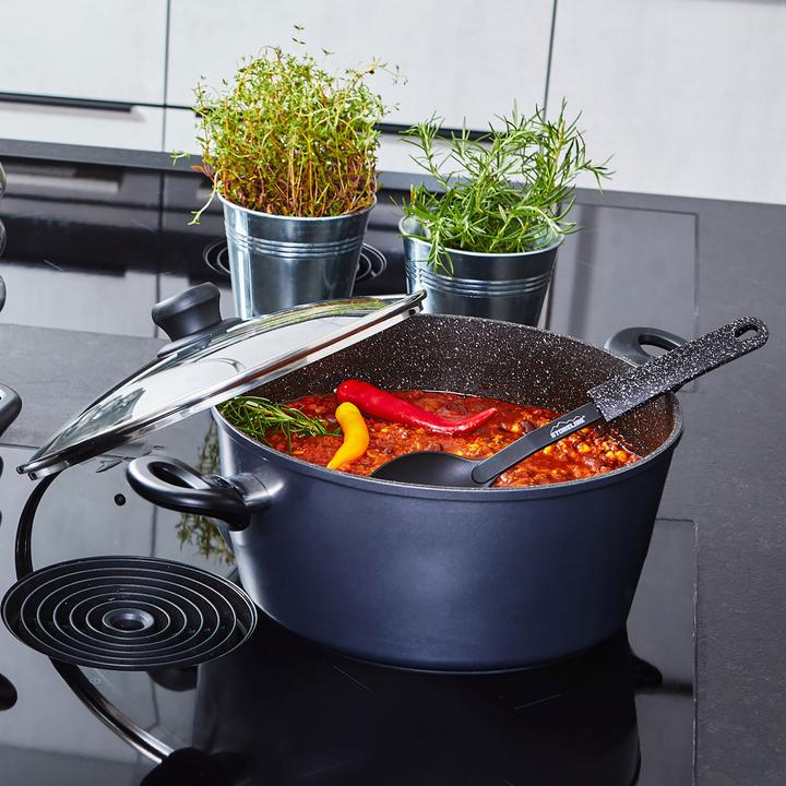 Produktbild Stoneline XXXL-Bratentopf 32 cm, mit Glasdeckel, Induktion und backofengeeignet (32 cm, Kochtopf, Aluminium)
