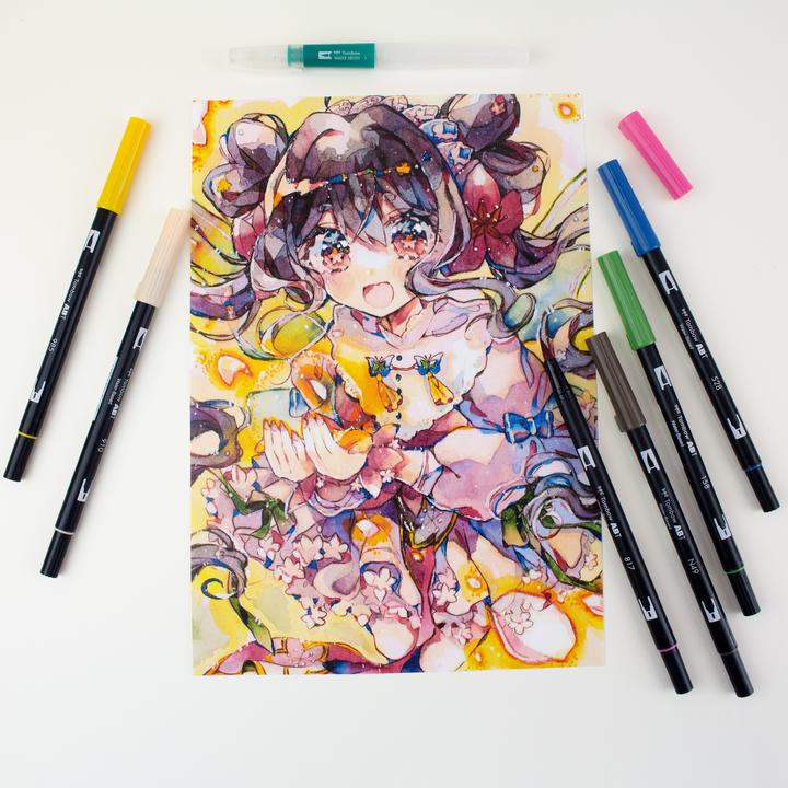 Produktbild Tombow Dual Brush Pen Etui (Opal, Chrome Yellow, Mauve, Navy Blue, Dark Olive, Warm Grey, 6 x)